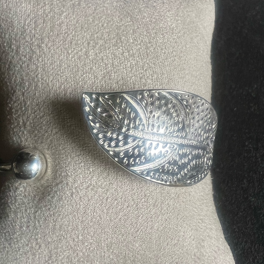 Silver Leaf adjustable bangle